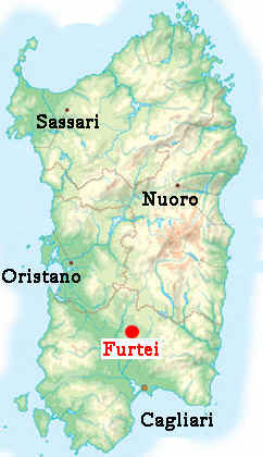 Furtei miniera d'oro, posizione geografica.